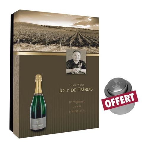 coffret vide Joly de Trebuis pour 2 bout et bouchon champagne