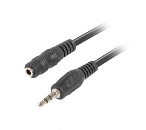 Lanberg env.-mjfj 10cc-0030 bk câble audio jack stéréo mâle vers jack 3,5 mm femelle, 3 m noir ca-mjfj-10cc-0030-bk