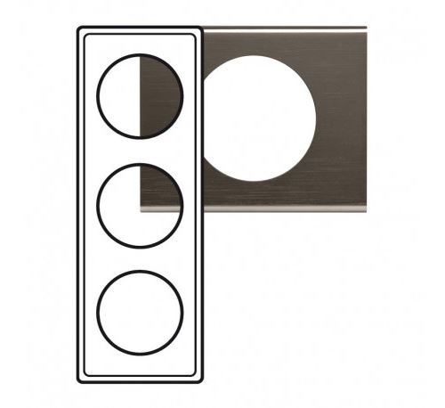 Legrand Plaque Céliane Black Nickel - 3 Postes