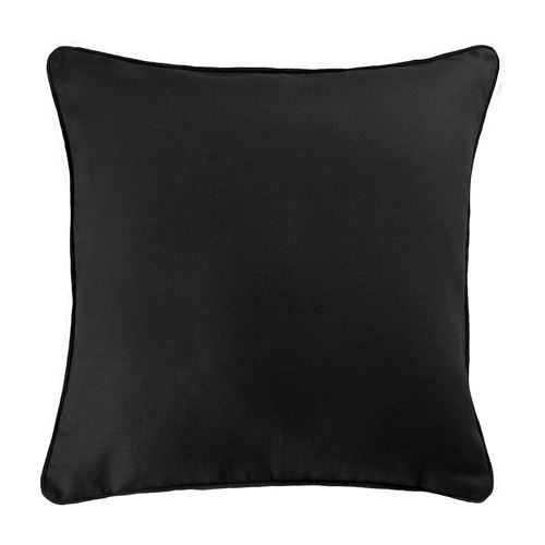 Coussin passepoil 40 x 40 cm coton uni panama Noir