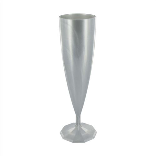 10 flûtes à champagne réutilisables 13.5cl argent - aluplast fl 13 argent