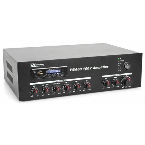 Power Dynamics PBA60 Amplificateur sono DJ de 60W - USB SD MP3 Bluetooth - télécommande - noir