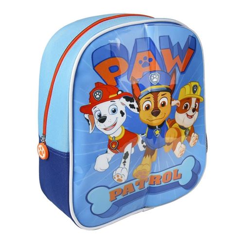 Sac à dos Paw Patrol avec écrit + 2 marqueurs 23x28x9 cm Bleu / Orange