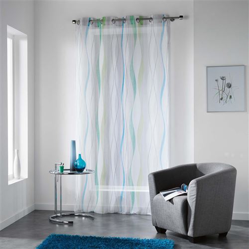 Panneau a oeillets 140 x 240 cm voile imprime transfert ondulys Bleu