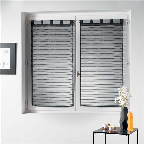 Paire droite passants 2 x 60 x 120 cm voile sable raye riane Anthracite