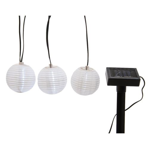 Lumineo – Jardin Lanterne de corde de LED Lampes solaires 10 lanternes et lanternes – Blanc Whitw