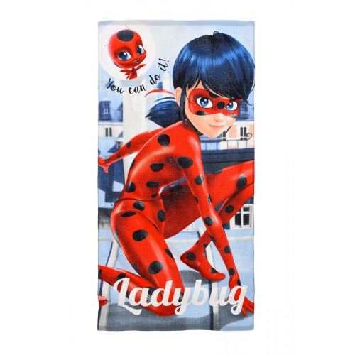 Miraculous Lady Bug Serviette de Plage Fille Cotton - Gris