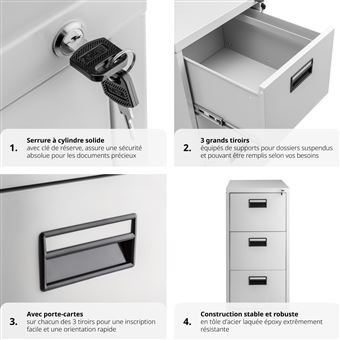 21 Sur Tectake Armoire Metallique De Bureau De Rangement 3