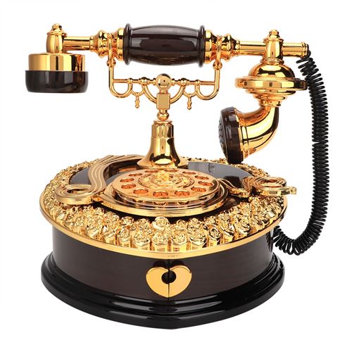 Boîte À Musique Rétro En Forme De Téléphone Cadeau Décoration