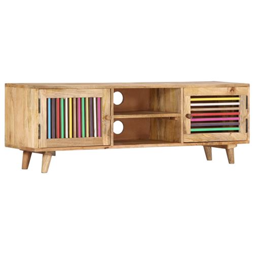 Vidaxl meuble tv 120x30x40 cm bois massif de manguier 249864