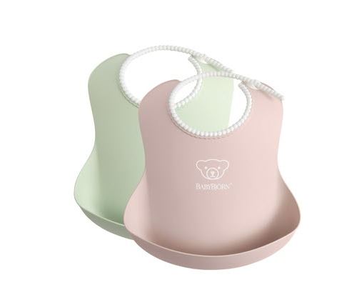 Babybjorn - Bavoir, lot de 2, Vert pastel/Rose pastel