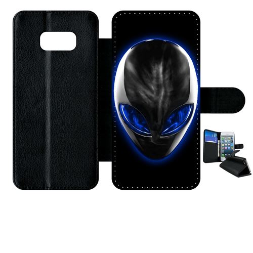 Etui À Rabat Samsung Galaxy S8+ Plus Extra Terrestre Yeux Bleu