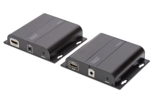 DIGITUS DS-55122 4K Kit d'extension HDMI avec câble réseau (Cat 5/5e/6/7), 4K2K/30 Hz, Noir