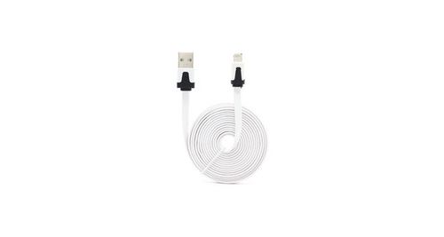 Cable Noodle 3m Lightning pour IPHONE SE APPLE 3 Metres Chargeur USB Smartphone Connecteur (BLANC)
