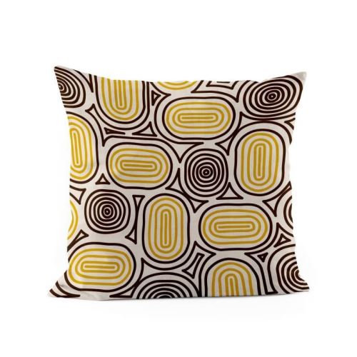 ANDORA Coussin déhoussable Huba - 45x45 cm - Noir et beige
