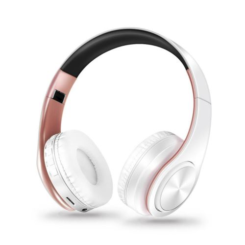 Ecelen - Casque Bluetooth - Écouteur Sans Fil - Stéréo - Pliable - Blanc/Rose - Image 2