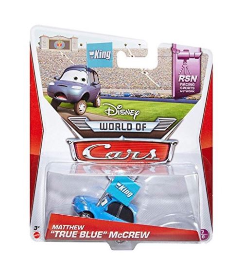 Voiture disney cars racing sports network - matthew true blue mccrew - véhicule miniature bleu n°7 rf:bhn86