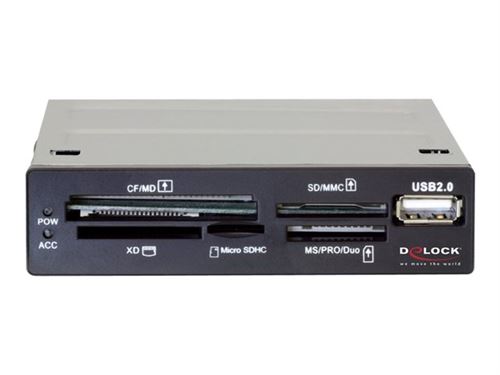 Delock USB 2.0 CardReader All in 1 - Kaartlezer - 57-in-1 - 3,5 (Meerdere formaten) - USB 2.0
