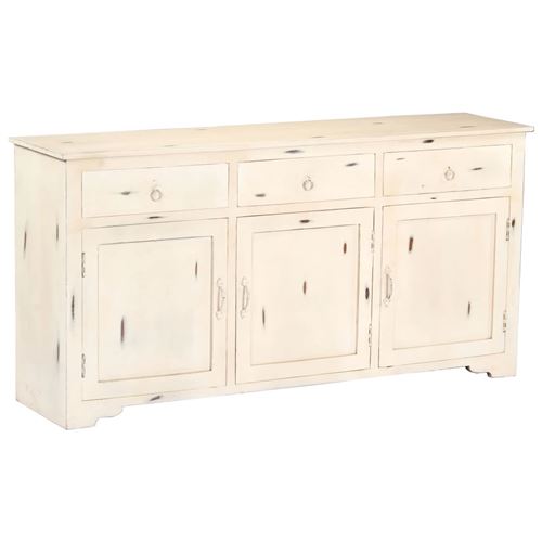 vidaXL Buffet Blanc 160 x 40 x 80 cm Bois de manguier massif
