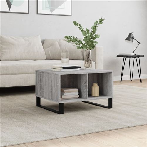 Vidaxl Gris Table Basse Sonoma 60X50x36,5 Cm Bois D'ingénierie830554 - Image 3