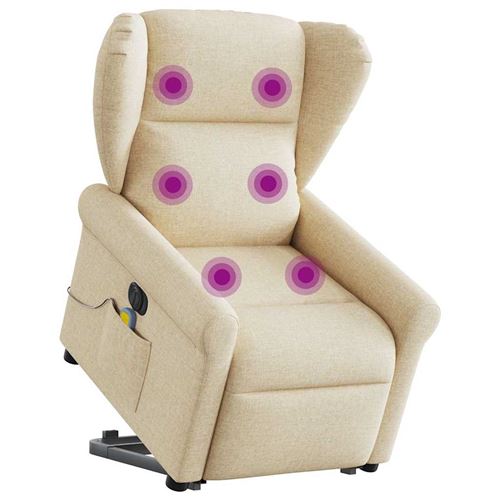 Vidaxl Sta-Op-Massagestoel Elektrisch Verstelbaar Stof Crãmekleurig3303412 - Image 3