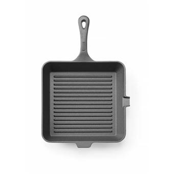 Poêle à griller en fonte, Noir, 250x250x(H)50mm, Carré   Hendi - 1