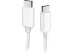 SBS Câble USB tressé USB C - USB C PD 60W 1m50, blanc