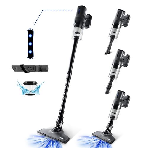 Aspirateur Balai Sans Fil 2en1 Avec Filtre Hepa F11 Gris Vortex