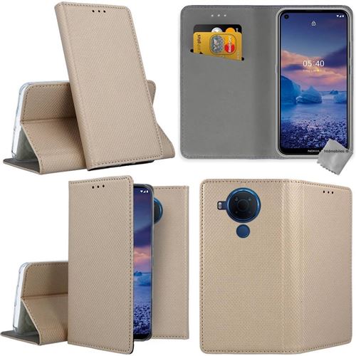 Housse etui coque pochette portefeuille pour Nokia 5.4 film ecran OR MAGNET htdmobiles Coque et etui telephone mobile Achat prix fnac