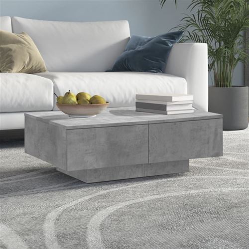Vidaxl - Table basse Gris b&eacute;ton 90x60x31 cm Agglom&eacute;r&eacute; Gris b&eacute;ton