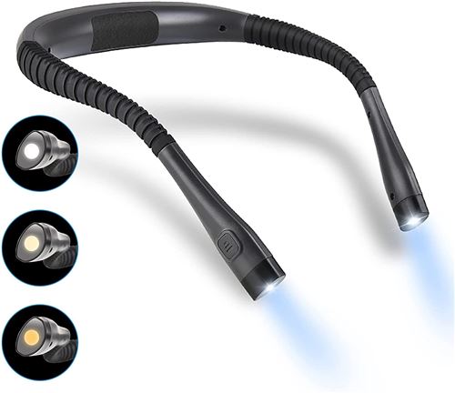 7€09 sur Lampe de lecture LED pour le cou FONGWAN rechargeable par USB-  Noir - Torches - Achat & prix