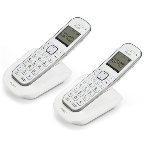 téléphone seniors DECT duo avec grandes touches Fysic FX-9000 DUO Blanc