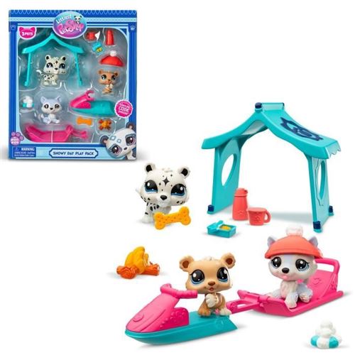 Pack A Theme 3 Pets - Bandai - Littlest Pet Shop Neige - Animaux Et Accessoires