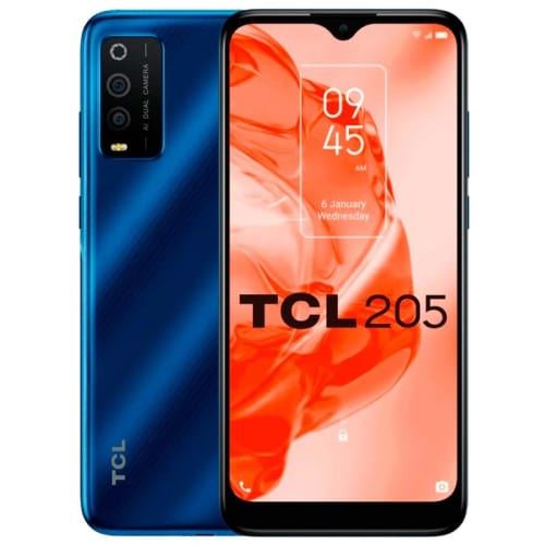 Smartphone TCL 205 4187D-2BLCWE12 6.22 HD+ Unisoc SC9863A 2Go 32Go Android 11 Bleu Atlantique