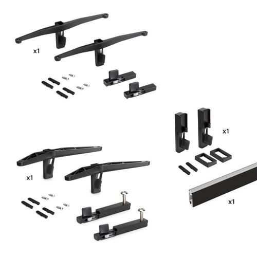 Non Communiqué Peint En Noir Texturé (1 Jeunite Sunitepport En Bois, 1 Jeunite Sunitepport Modunitele, 1 Jeunite De Sunitepport De Tringle, 1 Tringle De 1M, 8 Vis Ã˜3,5X16, 2 Vis M6, 2 Caches Tunitebe, 10 Caches Ainsi Qunitee Les Accessoires Et Les Instru - Image 1