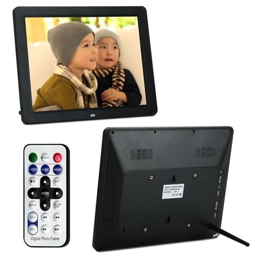 Cadre Photo Num&eacute;rique 12 Pouces Ecran LCD Lecteur Vid&eacute;o Musique USB Carte SD Mmc + SD 32Go