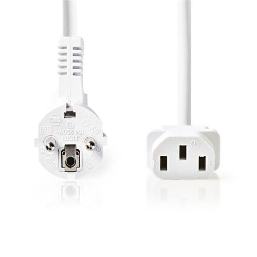 C&acirc;ble d'alimentation Nedis CEGP10000WT100 Blanc