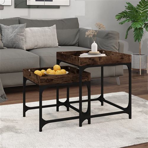 Vidaxl Tables D'appoint - Chêne Fumé - Image 3