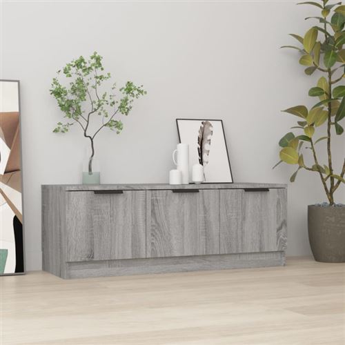 VIDAXL - Meuble TV Sonoma - Gris - 102x35x36,5 cm - Image 3