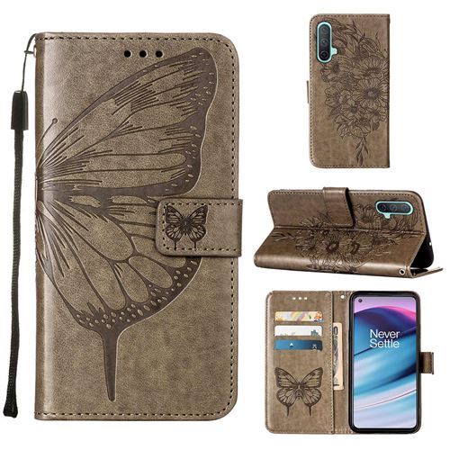 MPFRANCE Housse pour OnePlus Nord CE 5G Gris [Papillon V3]