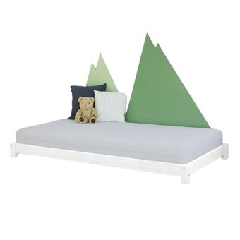 Lit simple en bois TEENY Blanc 140x200cm - 1