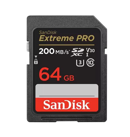 Carte mémoire SD SanDisk Extreme Pro SDXC UHS-I U3 Class10 64 Go