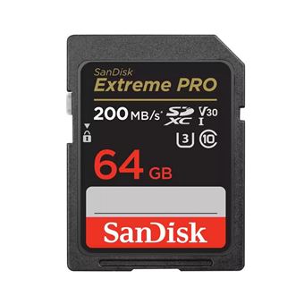 Carte mémoire SD SanDisk Extreme Pro SDXC UHS-I U3 Class10 64 Go - 1