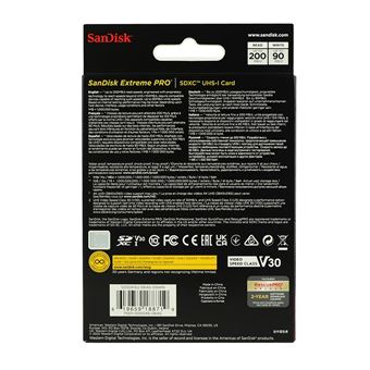 SanDisk Extreme Pro - Carte mémoire flash - 64 Go - Video Class V30 / UHS-I U3 / Class10 - SDXC UHS-I