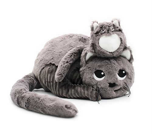 Non Communiqué Multicolore Peluche Chat Miaou Maman Et Son Bébé Gris