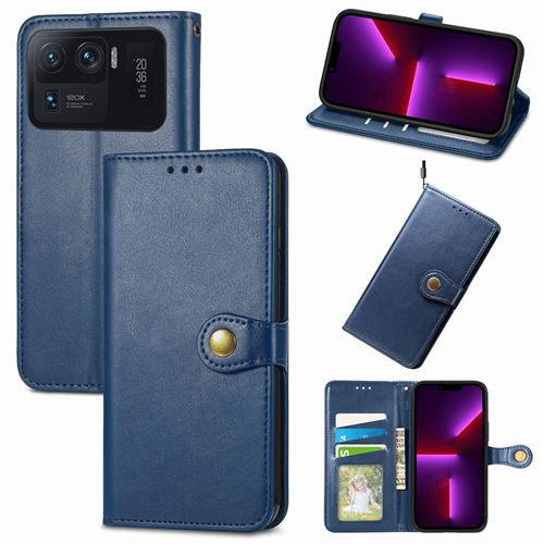 MPFRANCE Housse pour Xiaomi Mi 11 Ultra Bleu [Porte Carte, etui portefeuille, boucle]