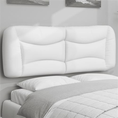 vidaXL Coussin de tête de lit blanc 140 cm similicuir