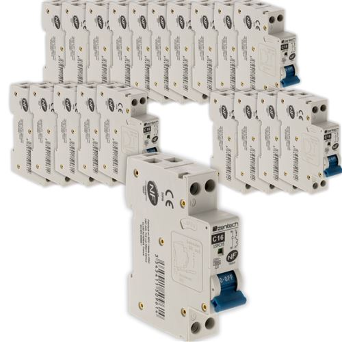 Zenitech - Lot de 20 disjoncteurs 16A PH/N - NF
