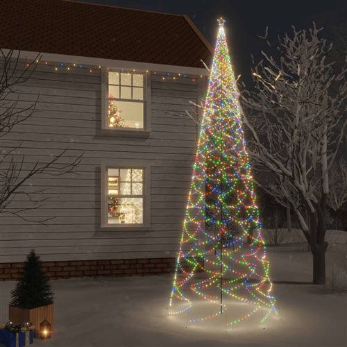 VidaXL Sapin de Noël avec piquet 3000 LED Colorées 800 cm