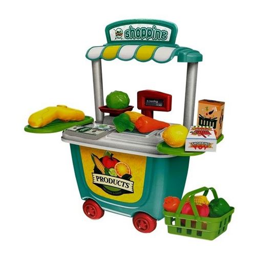 Stand vendeur fruit legume dinette jouet chariot enfant marchand - guizmax  - Autre jeux d'imitation - Achat & prix